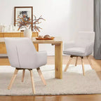 Chaise d'appoint de salle à manger Art Leon en bois et tissu, lot de 2