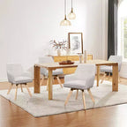 Chaise d'appoint de salle à manger Art Leon en bois et tissu, lot de 2
