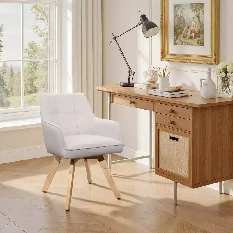 Chaise d'appoint de salle à manger Art Leon en bois et tissu, lot de 2
