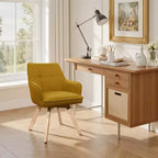 Chaise d'appoint de salle à manger Art Leon en bois et tissu, lot de 2