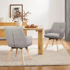 Chaise d'appoint de salle à manger Art Leon en bois et tissu, lot de 2