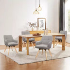 Chaise d'appoint de salle à manger Art Leon en bois et tissu, lot de 2