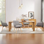 Chaise d'appoint de salle à manger Art Leon en bois et tissu, lot de 2