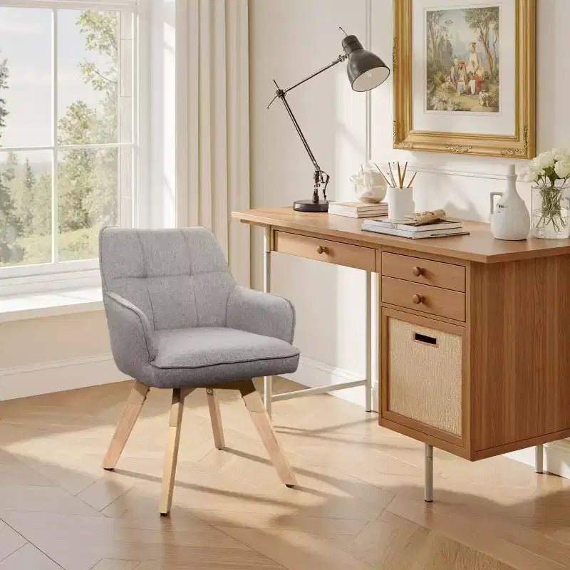Chaise d'appoint de salle à manger Art Leon en bois et tissu, lot de 2