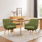 Chaise d'appoint de salle à manger Art Leon en bois et tissu, lot de 2