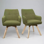 Chaise d'appoint de salle à manger Art Leon en bois et tissu, lot de 2