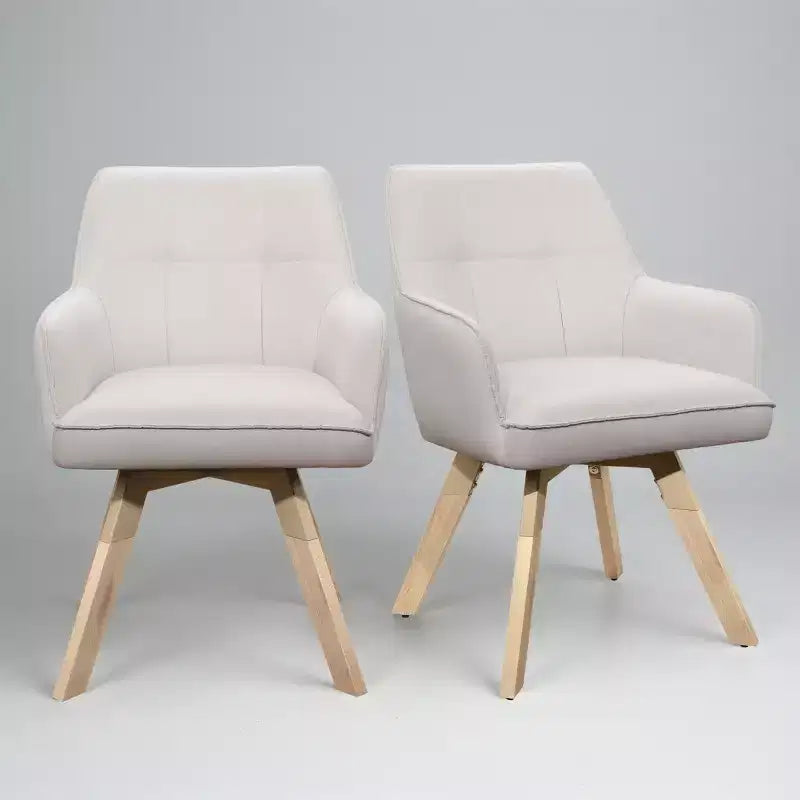 Chaise d'appoint de salle à manger Art Leon en bois et tissu, lot de 2