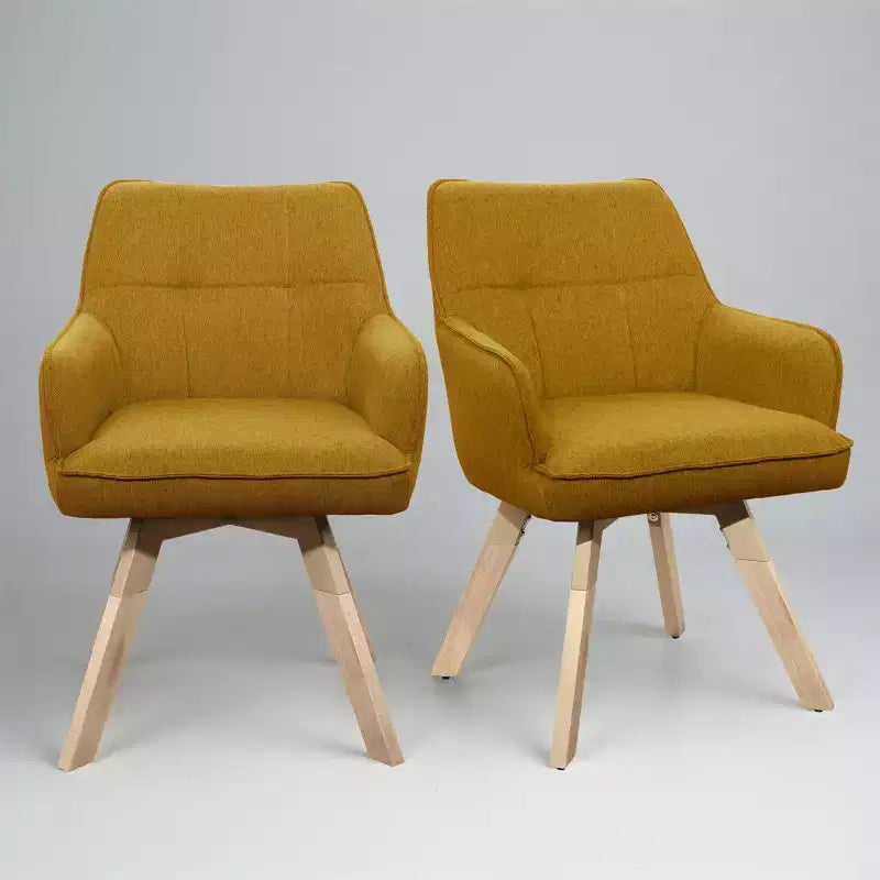 Chaise d'appoint de salle à manger Art Leon en bois et tissu, lot de 2