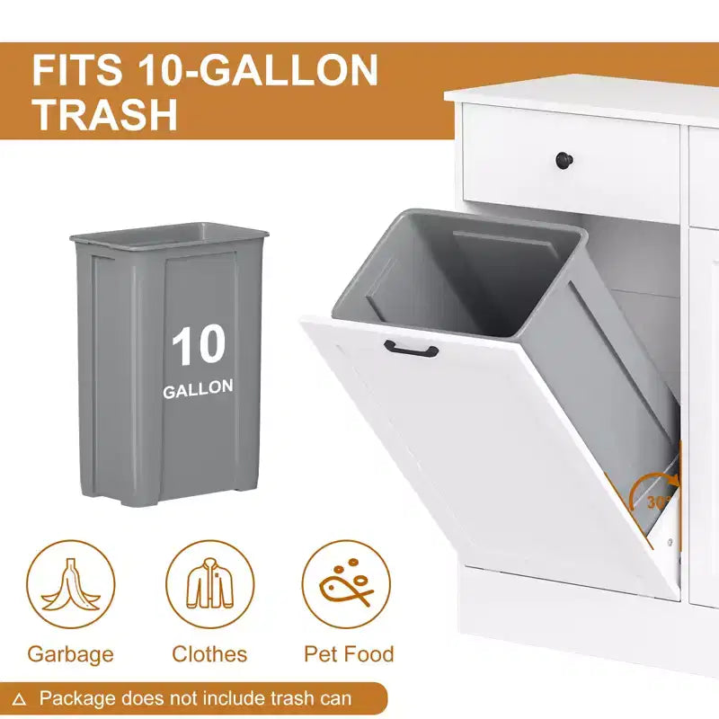 Poubelle de cuisine basculante de 75 litres avec fonction désodorisante et 2 tiroirs