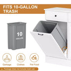 Poubelle de cuisine basculante de 75 litres avec fonction désodorisante et 2 tiroirs