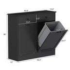 Poubelle de cuisine basculante de 75 litres avec fonction désodorisante et 2 tiroirs