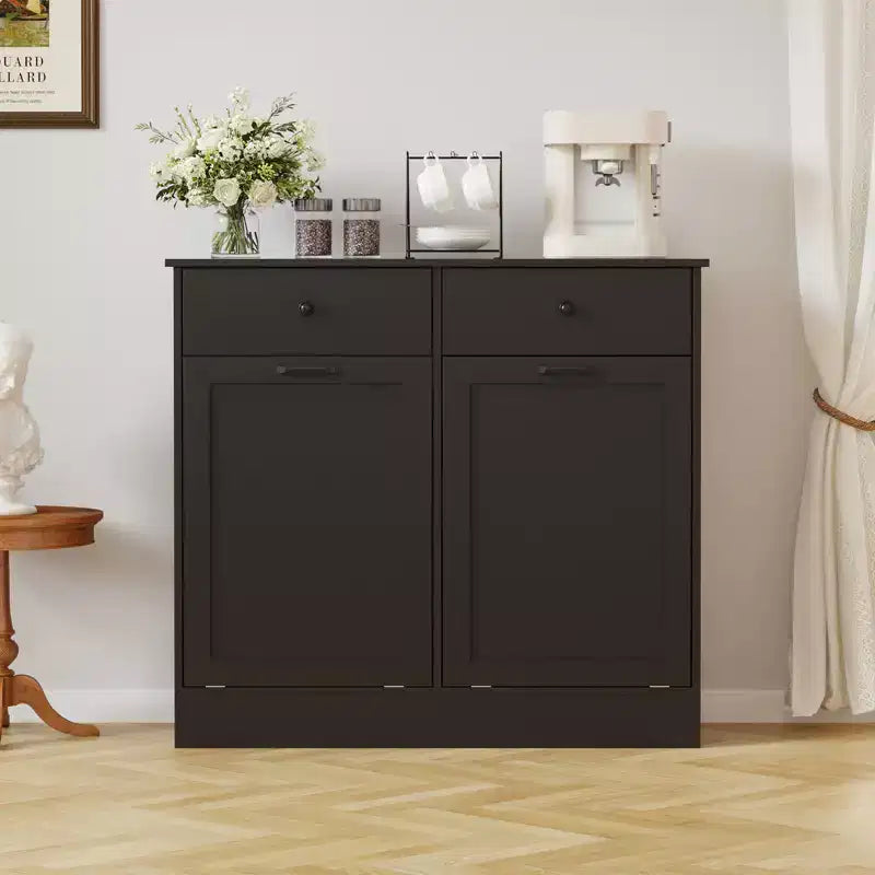Poubelle de cuisine basculante de 75 litres avec fonction désodorisante et 2 tiroirs