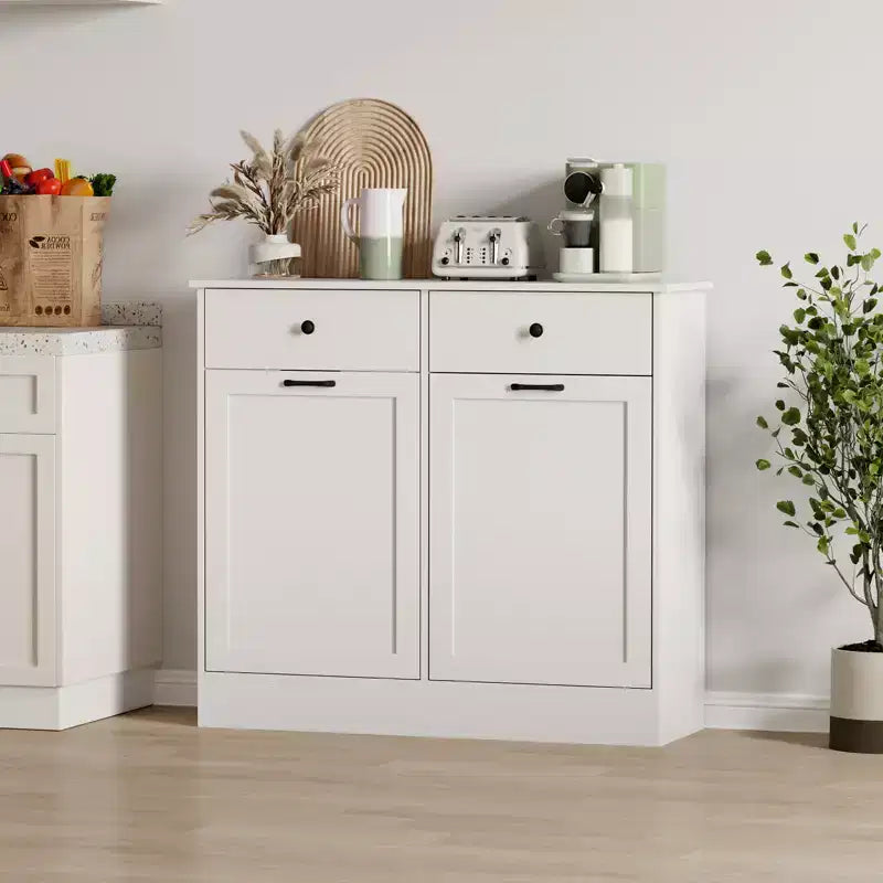 Poubelle de cuisine basculante de 75 litres avec fonction désodorisante et 2 tiroirs