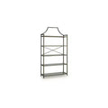 Ashley Furniture Bernonly 72 Glass Bookcase - 5 Shelf Metal Frame Display Storage Unit, Antique Bronze Finish