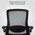 Captiva Designs Chaise de bureau ergonomique à dossier haut en maille, réglable en hauteur, pivotante avec accoudoirs relevables, noir