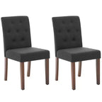 2 chaises de salle à manger capitonnées avec pieds en bois et sièges rembourrés, en tissu rembourré pour meubles de salon et de cuisine