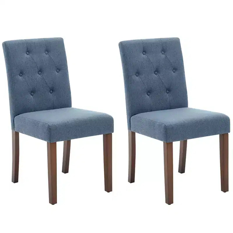 2 chaises de salle à manger capitonnées avec pieds en bois et sièges rembourrés, en tissu rembourré pour meubles de salon et de cuisine