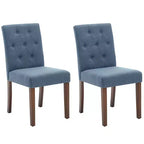 2 chaises de salle à manger capitonnées avec pieds en bois et sièges rembourrés, en tissu rembourré pour meubles de salon et de cuisine