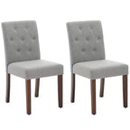 2 chaises de salle à manger capitonnées avec pieds en bois et sièges rembourrés, en tissu rembourré pour meubles de salon et de cuisine