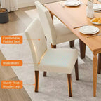 2 chaises de salle à manger capitonnées avec pieds en bois et sièges rembourrés, en tissu rembourré pour meubles de salon et de cuisine