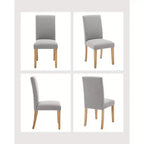 Ensemble de 2 chaises de salle à manger, rembourrées en tissu moderne avec dossier incurvé, pieds en bois robustes, pour salle à manger, cuisine et maison, tissu facile à nettoyer