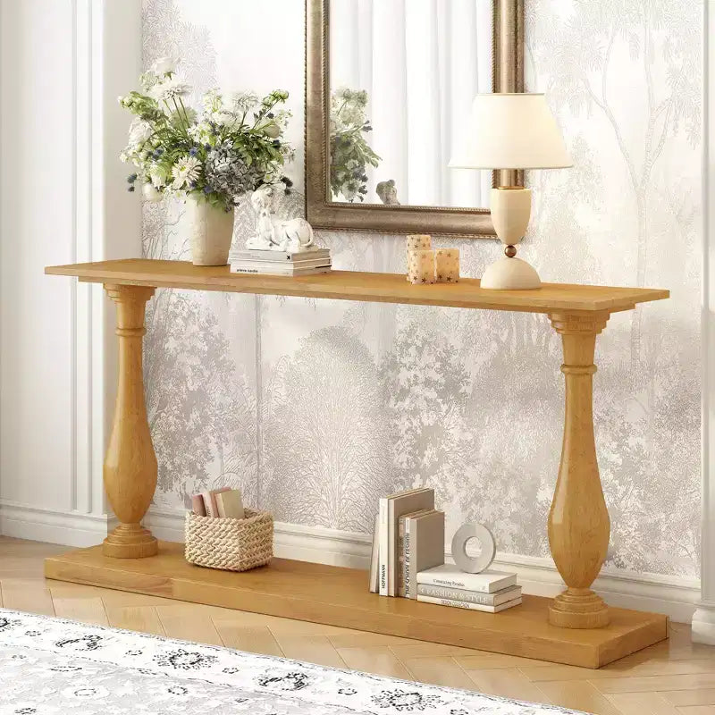 63 Yellow Vintage Side Table Modern Narrow Entryway Table for Living Room Study Foyer and Bedroom