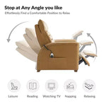 Fauteuil inclinable électrique Alfredo en cuir véritable Zéro Gravité avec appui-tête réglable Lot de 2|HULALA HOME-CAMEL