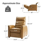Fauteuil inclinable électrique Alfredo en cuir véritable Zéro Gravité avec appui-tête réglable Lot de 2|HULALA HOME-CAMEL