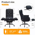 Chaise de bureau Bestier avec repose-pieds et accoudoirs relevables, chaise ergonomique à dossier haut avec poches latérales, chaise en cuir à pieds croisés avec roulettes