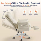 Chaise de bureau Bestier avec repose-pieds et accoudoirs relevables, chaise ergonomique à dossier haut avec poches latérales, chaise en cuir à pieds croisés avec roulettes