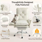Chaise de bureau Bestier avec repose-pieds et accoudoirs relevables, chaise ergonomique à dossier haut avec poches latérales, chaise en cuir à pieds croisés avec roulettes