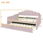 Bellemave Lit de repos double avec lit gigogne, canapé-lit double, lit de repos avec lit gigogne pour adultes, enfants, filles, adolescents, pour salon, velours, rose
