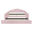 Bellemave Lit de repos double avec lit gigogne, canapé-lit double, lit de repos avec lit gigogne pour adultes, enfants, filles, adolescents, pour salon, velours, rose