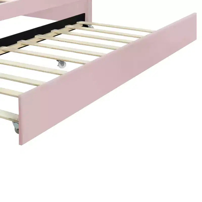 Bellemave Lit de repos double avec lit gigogne, canapé-lit double, lit de repos avec lit gigogne pour adultes, enfants, filles, adolescents, pour salon, velours, rose