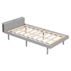 Lit jumeau pour enfants Bellemave avec port USB, lit plateforme en bois pour garçons, filles, adolescents, cadres de lit pour enfants, cadre blanc ou gris