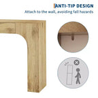 Console rustique de 119 cm avec tiroir, longue table de canapé pour derrière le canapé, table d'entrée et de couloir rustique pour salon, chêne