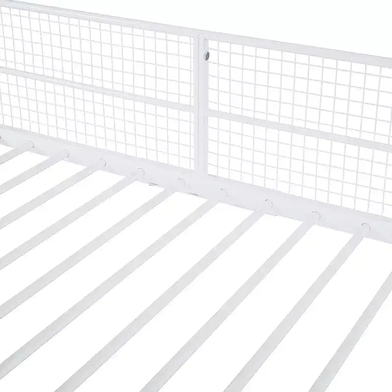 Bellemave Lit Superposé en Métal Jumeau sur Entier avec Étagères à 5 Niveaux, Lits Superposés Robustes pour Enfants/Adolescents, Blanc