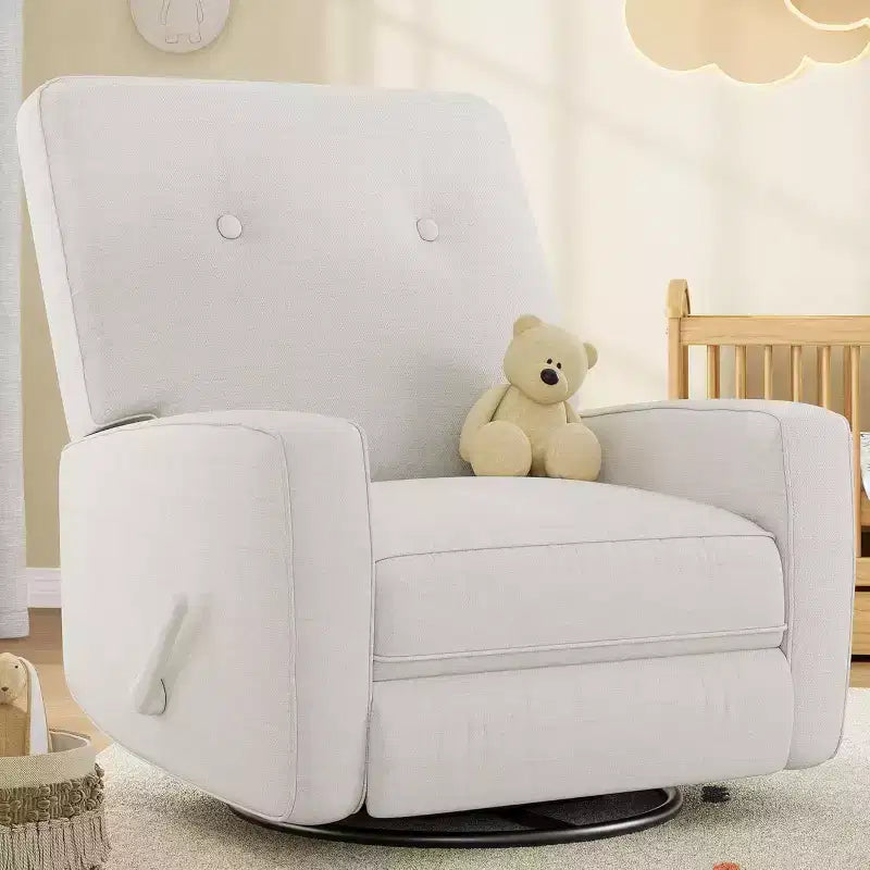 Fauteuil inclinable manuel Acekool, fauteuil à bascule pivotant et coulissant en lin, fauteuil individuel réglable