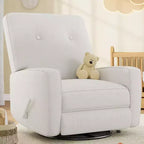 Fauteuil inclinable manuel Acekool, fauteuil à bascule pivotant et coulissant en lin, fauteuil individuel réglable