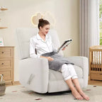 Fauteuil inclinable manuel Acekool, fauteuil à bascule pivotant et coulissant en lin, fauteuil individuel réglable