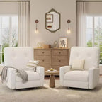 Fauteuil inclinable manuel Acekool, fauteuil à bascule pivotant et coulissant en lin, fauteuil individuel réglable