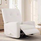 Fauteuil inclinable manuel Acekool, fauteuil à bascule pivotant et coulissant en lin, fauteuil individuel réglable