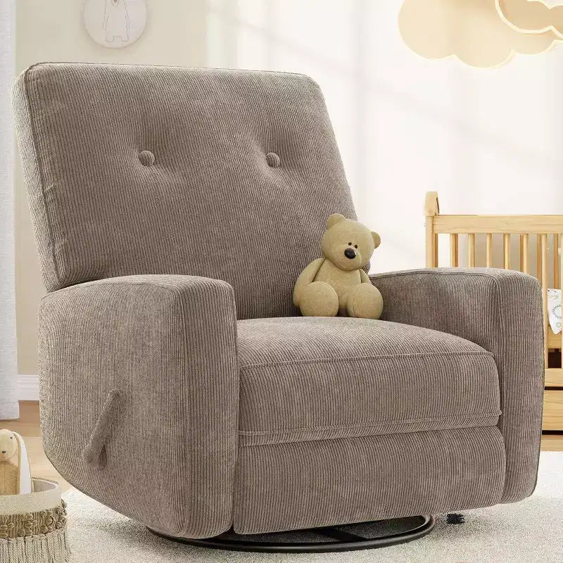 Fauteuil inclinable manuel Acekool, fauteuil à bascule pivotant et coulissant en lin, fauteuil individuel réglable
