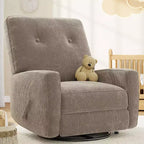Fauteuil inclinable manuel Acekool, fauteuil à bascule pivotant et coulissant en lin, fauteuil individuel réglable