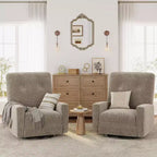 Fauteuil inclinable manuel Acekool, fauteuil à bascule pivotant et coulissant en lin, fauteuil individuel réglable