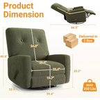 Fauteuil inclinable manuel Acekool, fauteuil à bascule pivotant et coulissant en lin, fauteuil individuel réglable