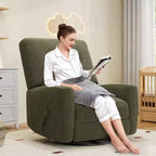 Fauteuil inclinable manuel Acekool, fauteuil à bascule pivotant et coulissant en lin, fauteuil individuel réglable