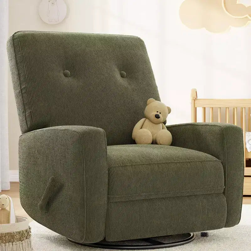 Fauteuil inclinable manuel Acekool, fauteuil à bascule pivotant et coulissant en lin, fauteuil individuel réglable