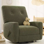 Fauteuil inclinable manuel Acekool, fauteuil à bascule pivotant et coulissant en lin, fauteuil individuel réglable
