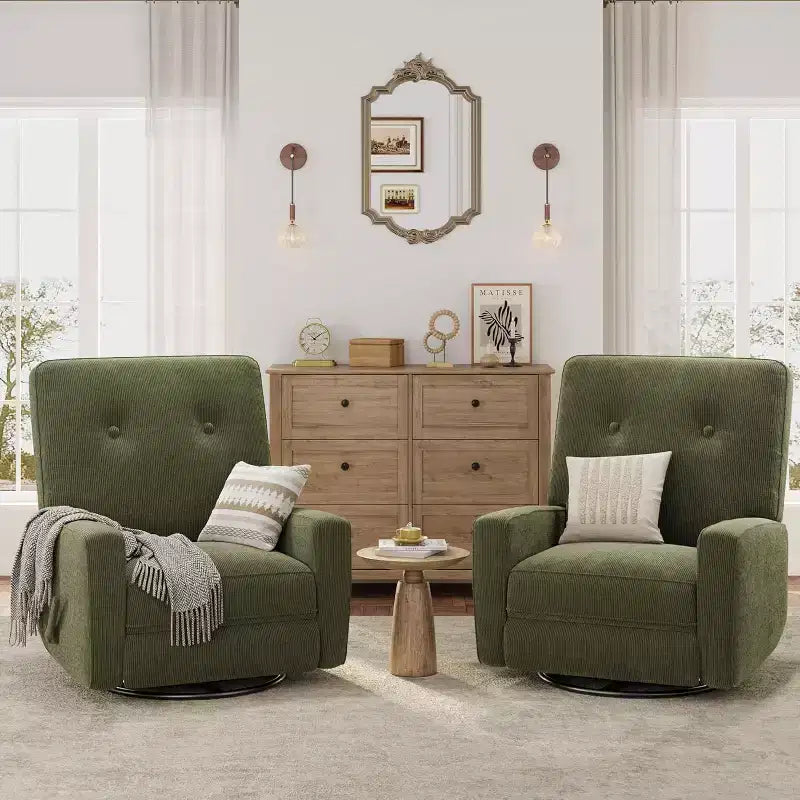Fauteuil inclinable manuel Acekool, fauteuil à bascule pivotant et coulissant en lin, fauteuil individuel réglable